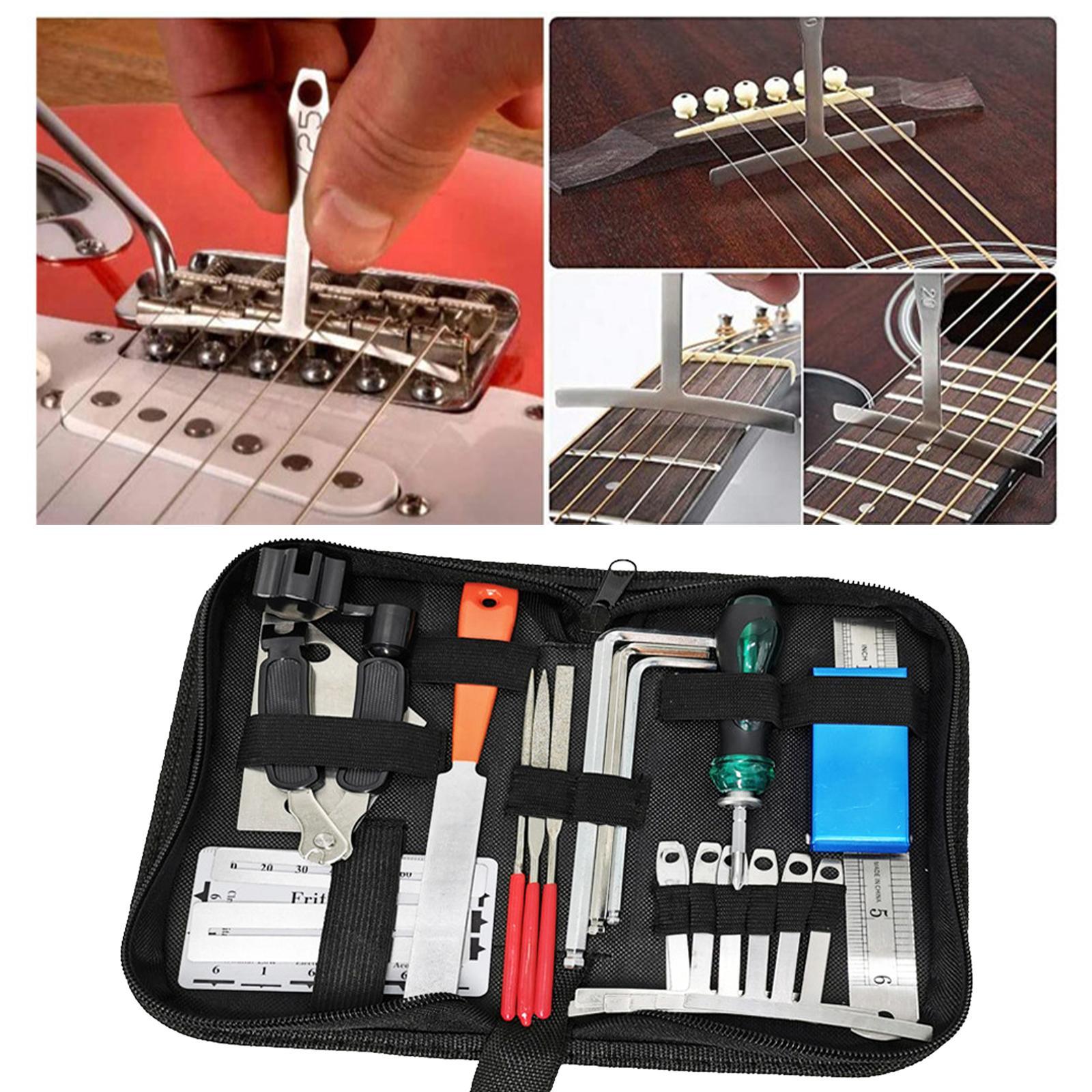 25xGuitar Tool Kit Guitar Maintenance Tool Kit for Acoustic Electric Guitar
