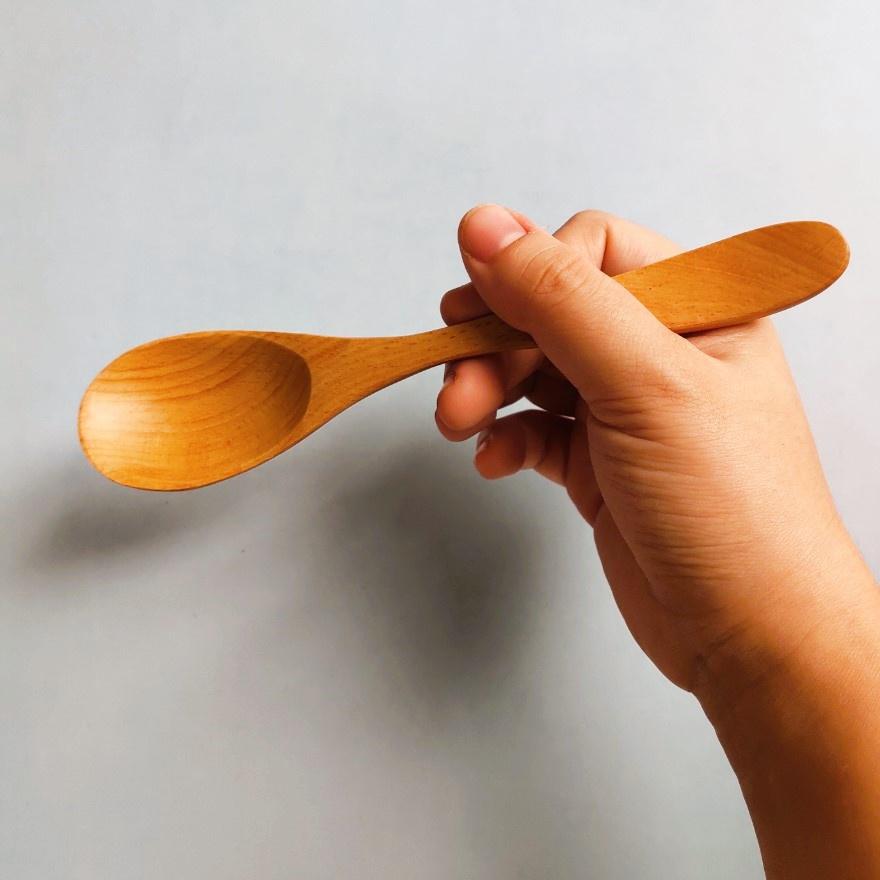 Muỗng Thìa Gỗ Cán Dài, Muỗng Ăn Cơm Cao Cấp, Thìa Muỗng Tự Nhiên 18cm Của Craft Closet
