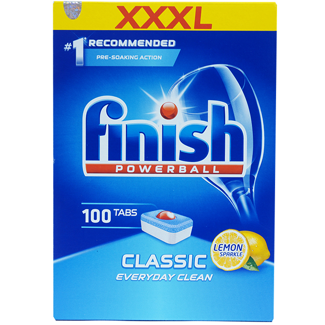 Viên rửa bát Finish Classic 100 viên/ hộp (hương chanh)