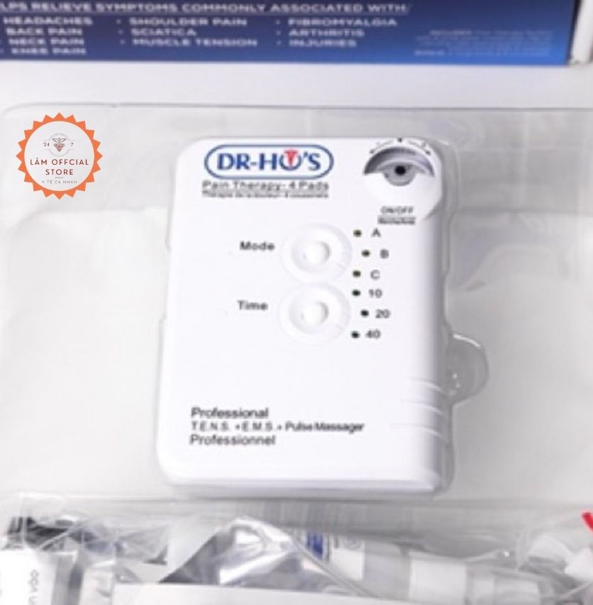 MÁY MASAGE TRỊ LIỆU XUNG ĐIỆN DR HO'S- 4MIẾNG DÁN- MÀU XANH