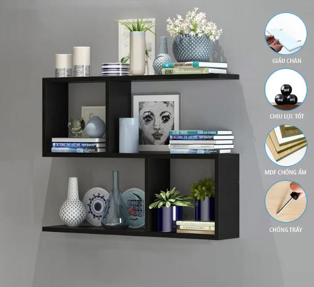 Kệ Gỗ Treo Tường 3 Tầng Juno Sofa CTKT36 KT 80/58 x 55 x 15cm