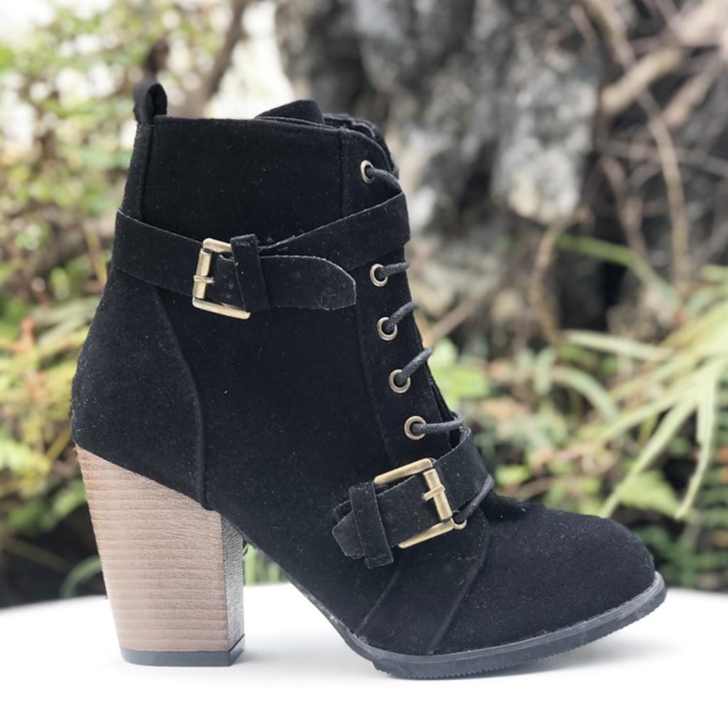 Giày boot nữ cổ lửng sành điệu Dành Cho Nàng 20458