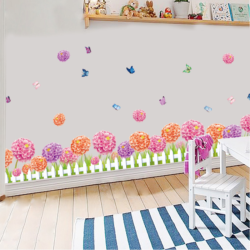 Decal dán chân tường Hoa cẩm tú cầu AmyShop DCT037 - 2 bộ(36 x 280 cm)