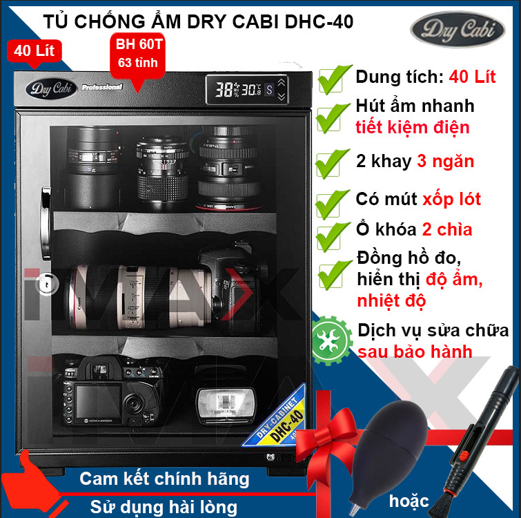 TỦ CHỐNG ẨM DRY CABI DÀNH CHO DHC40, 40 LÍT - HÀNG CHÍNH HÃNG