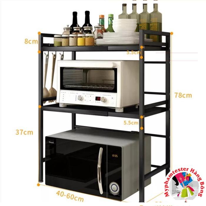 Kệ lò vi sóng THÉP ĐEN chắc chắn 1 tầng, 2 tầng