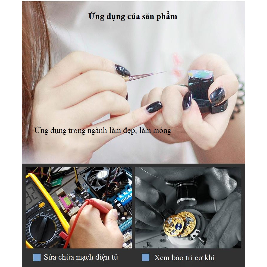 Kính lúp đeo mắt có đèn led V6