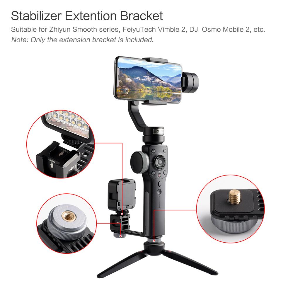 Bộ chuyển đổi giá đỡ thanh gimbal bằng hợp kim nhôm đa năng với 4 giá đỡ giày lạnh vít 1/4 inch cho đèn LED