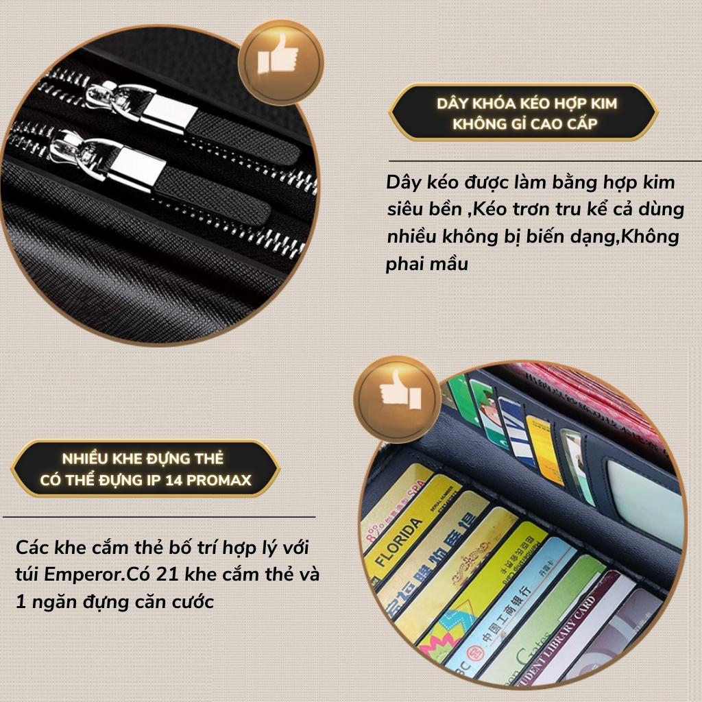 Ví Nam Cầm Tay Cao Cấp William Polo,chất Liệu Da Bò Thật Vân Xước,ví Dáng Dài Nam,thiết Kế Nhiều Ngăn,chống Nước-