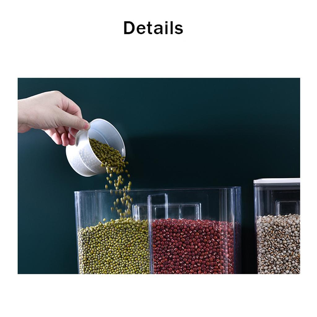 2X Countertop Rice Bucket Grain Dispenser Dry Food Storage Container 3000ML