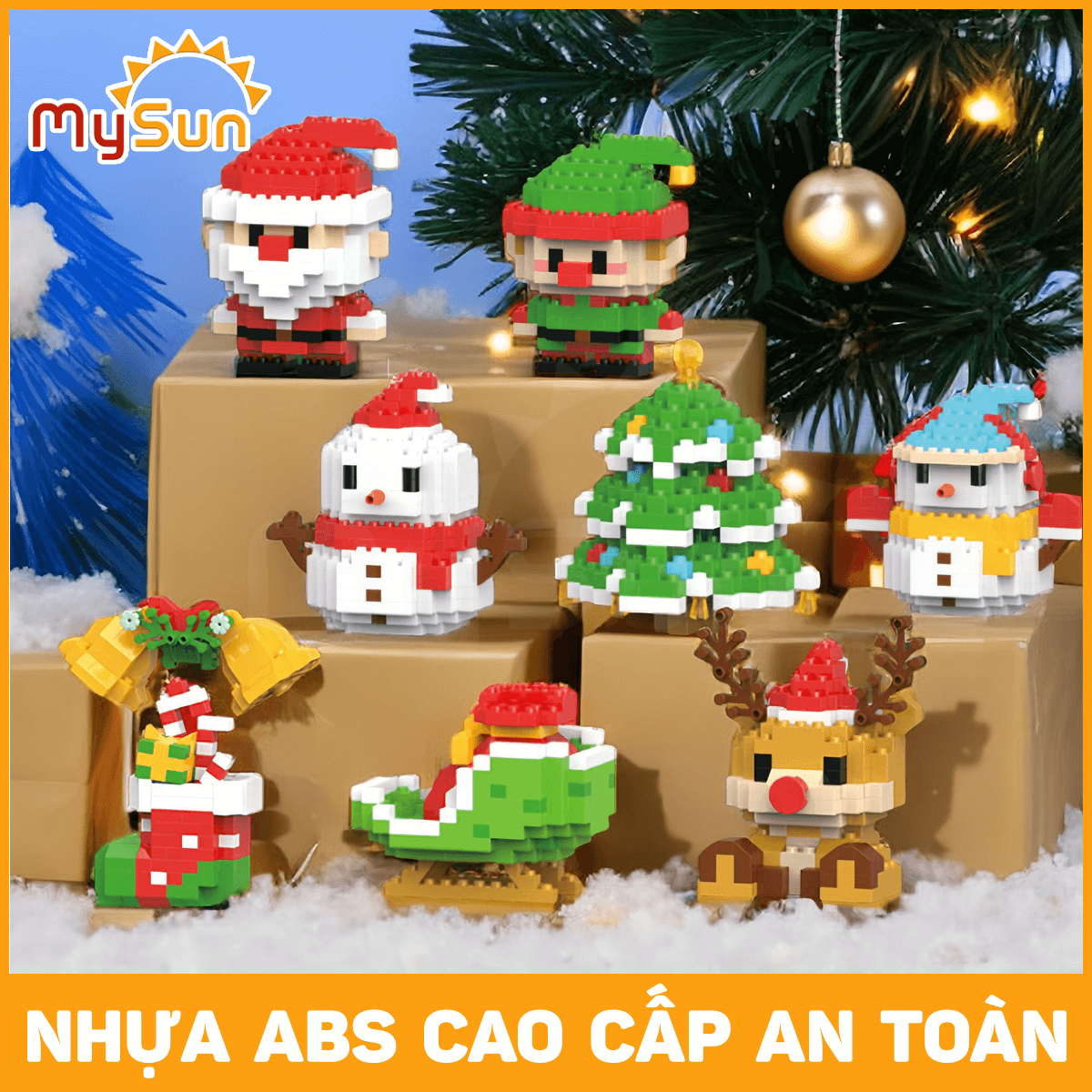 Lắp ráp xếp mô hình ông già Noel đồ chơi Giáng sinh Noel Chrismast cho bé