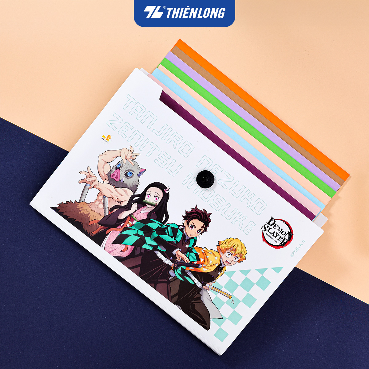 Bìa 8 ngăn hồ sơ tài liệu văn phòng - học sinh A4 Thiên Long Demon Slayer DF-006/DS