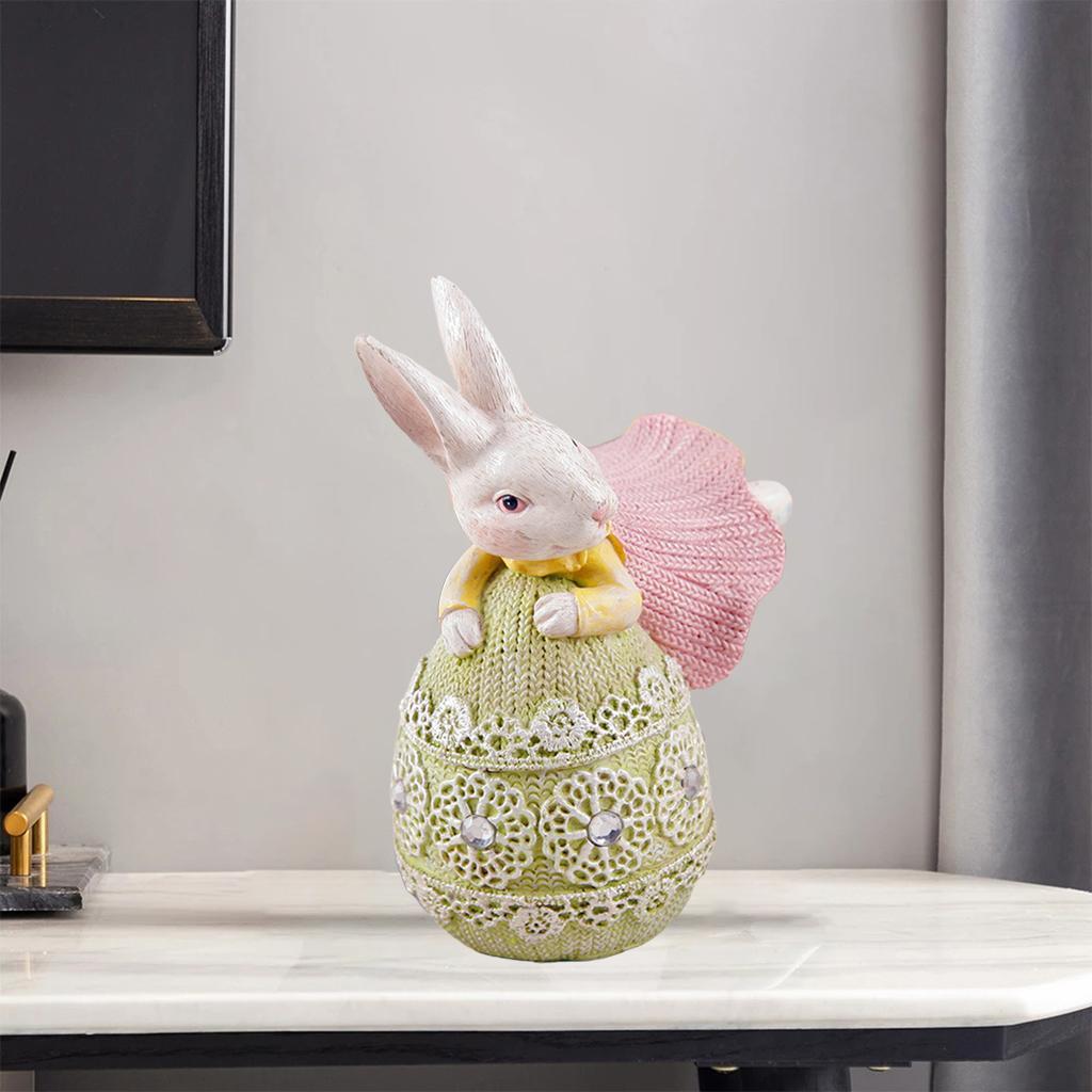 Bunny Rabbit Statue Resin Sculpture Figurine Home Decor Ornament