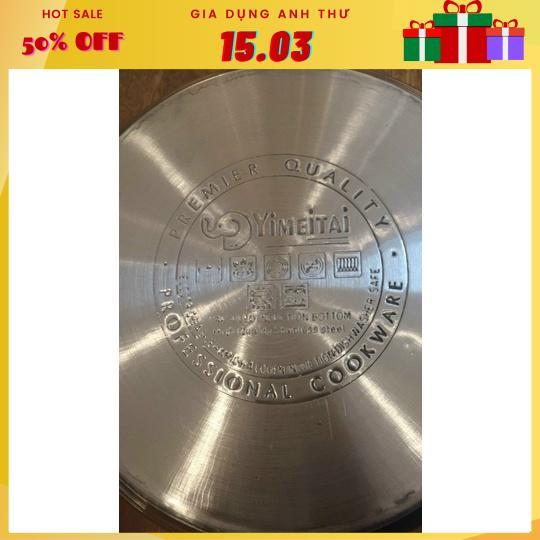 Set Bộ nồi Đức 5 đáy Yimeitai gồm 6 món lắp hợp kim vàng dùng cho mọi loại bếp điện, bếp từ, bếp ga