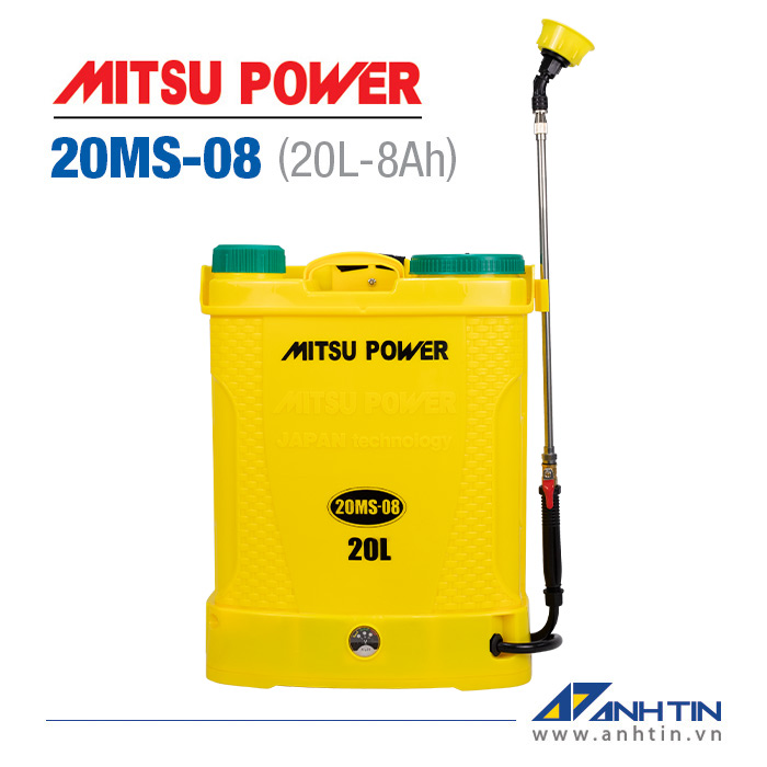 Bình phun thuốc trừ sâu Mitsu Power 20MS-08 | Bình xịt điện 20 lít | 12V-8AH