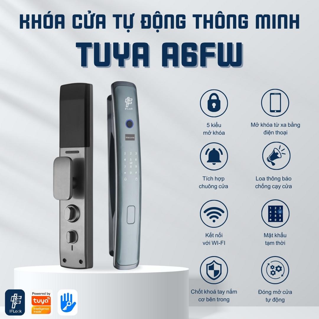 Khóa cửa vân tay thông minh IFlock Tuya A6FW