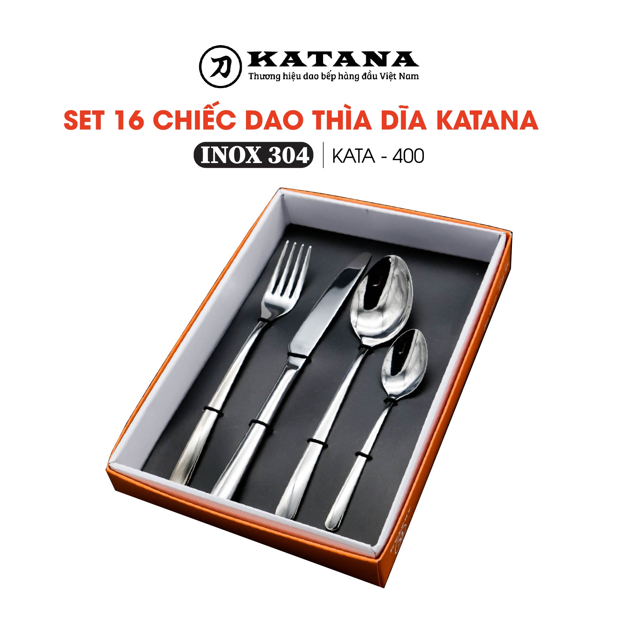 Set 16 chiếc thìa dĩa cao cấp thương hiệu KATANA - KATA400