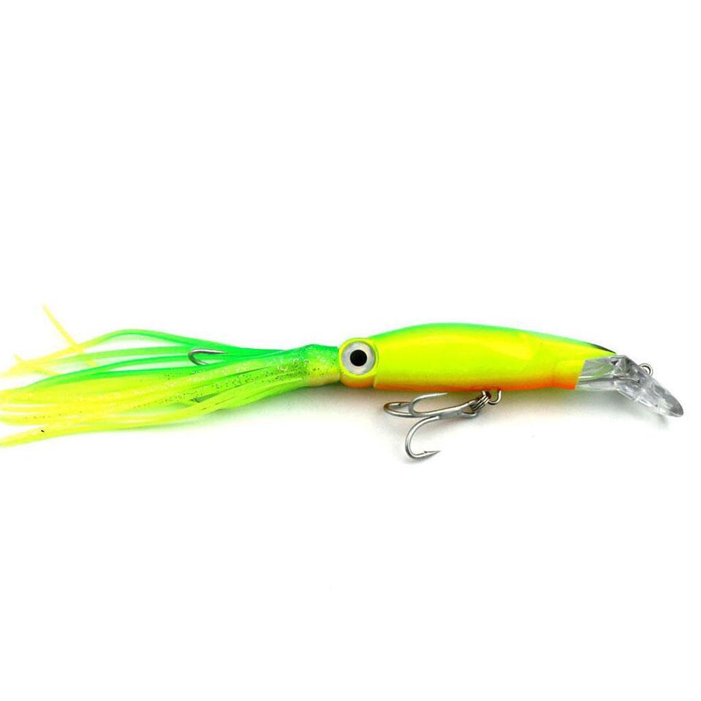 2Pcs Squid Jig Fishing Tackle Baits Hook Tuna Marlin Trolling Skirt Lures, 2 Colors