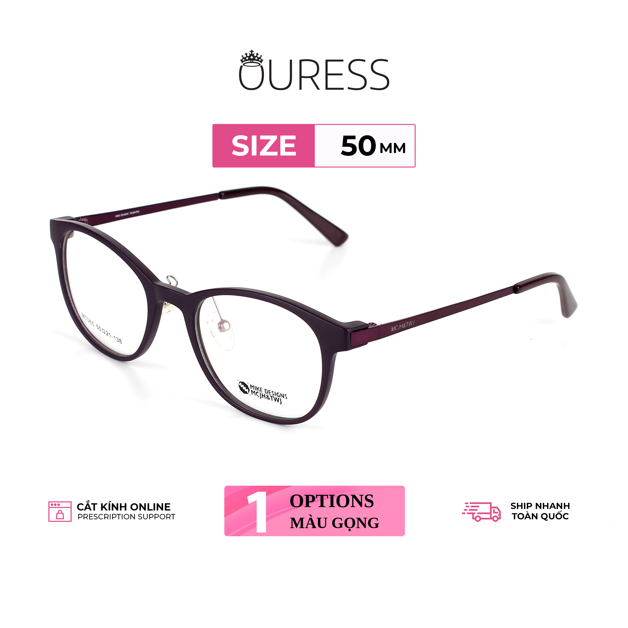 Gọng kính tr90 phối càng hợp kim cao cấp bền đẹp thời trang nam nữ mt065 Ouress