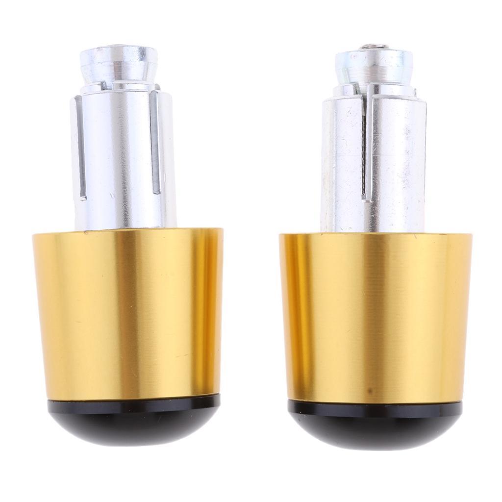 CNC Aluminum Motorcycle Handlebar Grip Plugs Bar End Caps for Yamaha Gold + Green