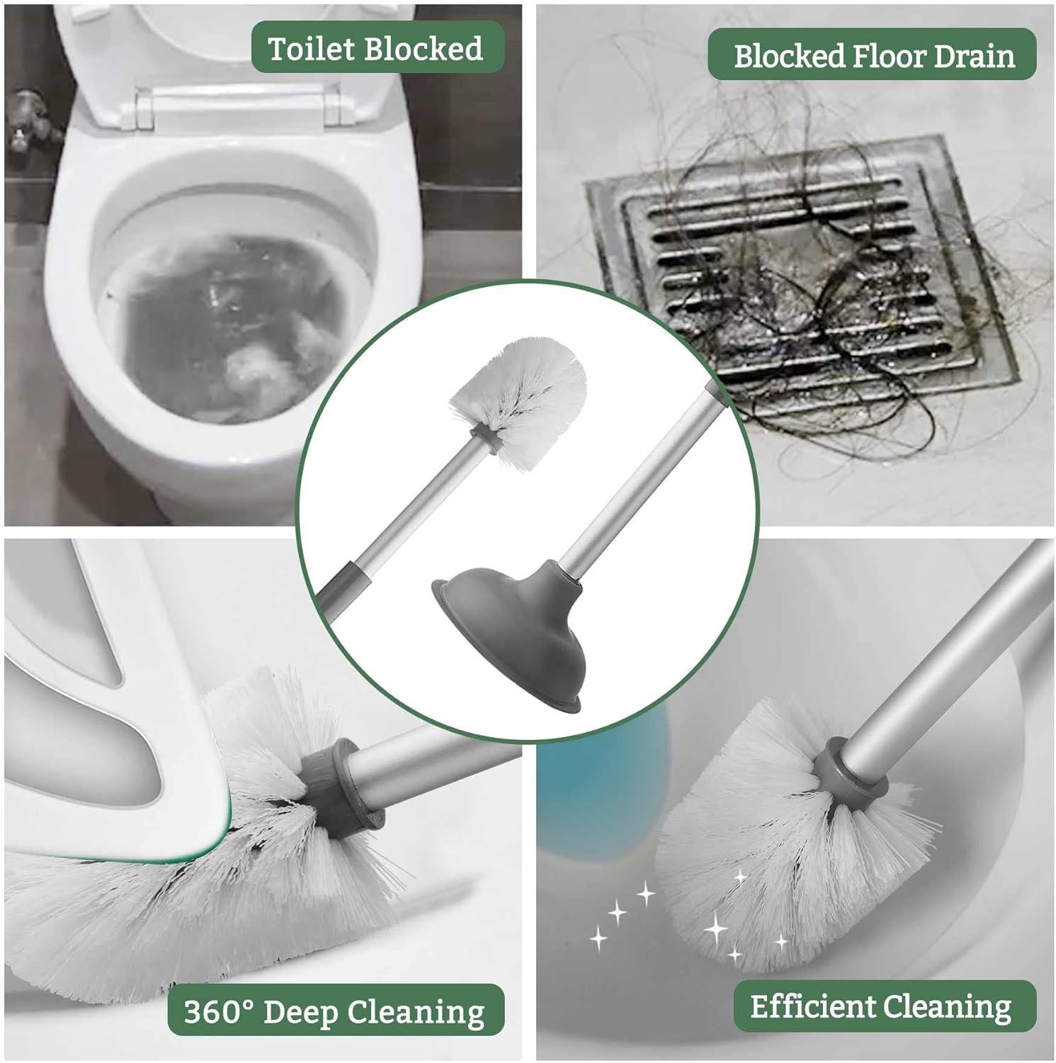 Nhà vệ sinh pít tông và kết hợp bàn chải, 2 trong 1 bàn chải nhà vệ sinh