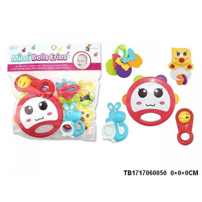 Túi đồ chơi xúc xắc lục lạc cho bé set 5 món Toys House 776-1  giúp bé sơ sinh kích thích phát triển giác quan - tặng đồ chơi tắm màu ngẫu nhiên