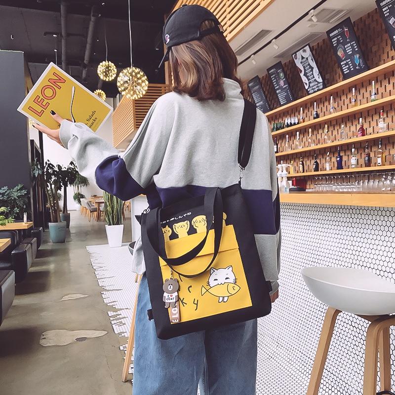 Túi tote bag vải canvas túi a4 đeo chéo đeo vai dùng đi học đi chơi TX94