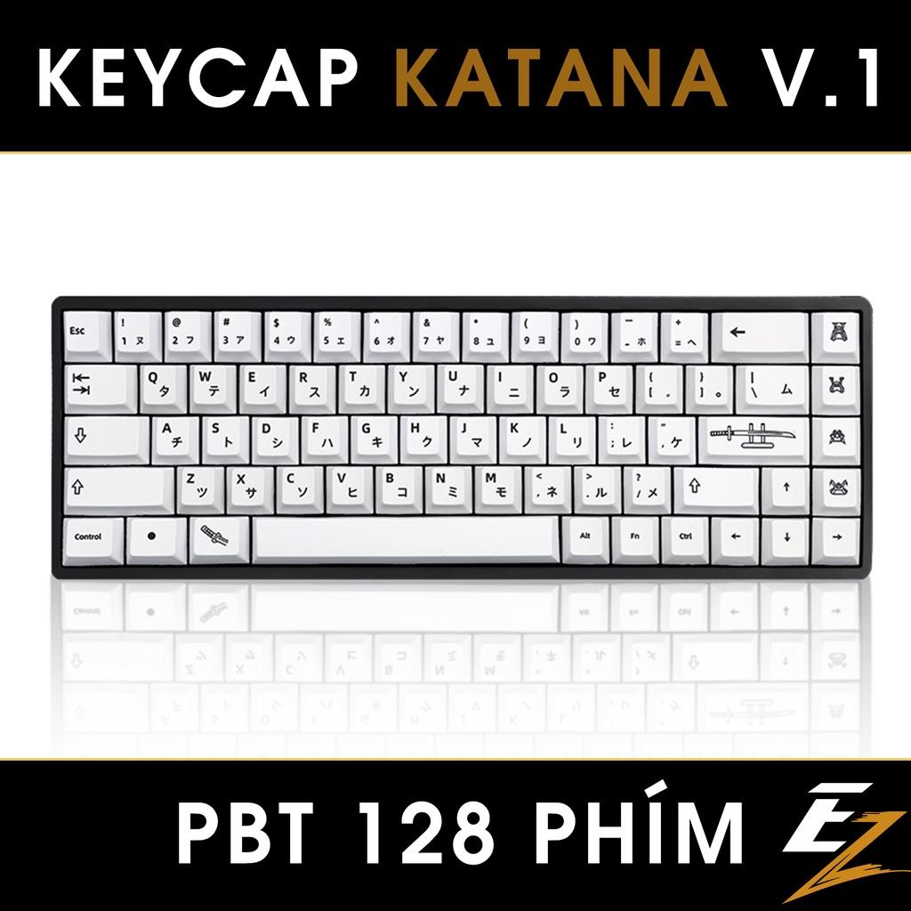 Keycap Cho Bàn Phím Cơ Katana White Thick PBT Cherry Profile 128 Phím