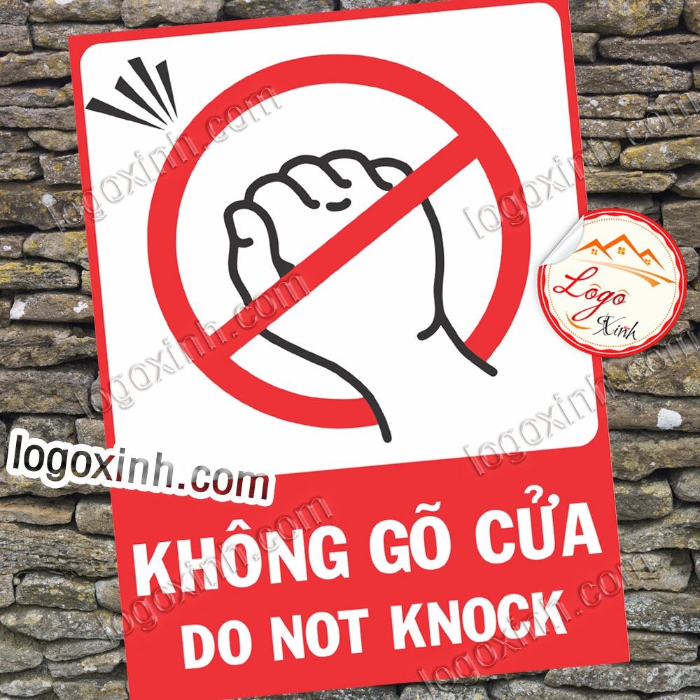 LOGO TEM STICKER BIỂN BÁO CẤM KHÔNG ĐƯỢC GÕ CỬA - DO NOT KNOCK - BIỂN CẢNH BÁO, BIỂN CẤM