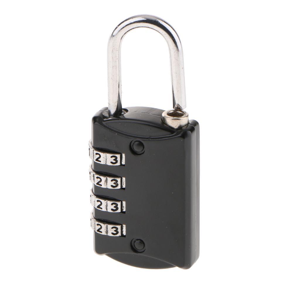 Zinc Alloy 4 Digit Combination Padlock Suitcase Luggage Code Lock 16H Black