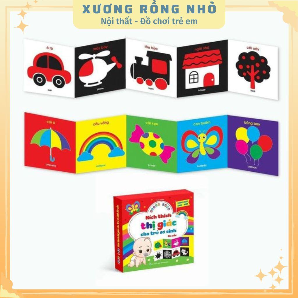 Trọn bộ Flash Card Kích Thích Thị Giác - Zíc Zắc Cho Bé 0-1 Tuổi, Thẻ In 2 Mặt tổng 40 tranh