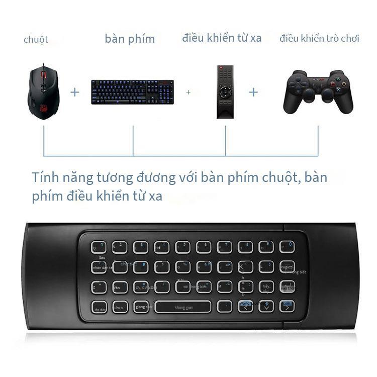 Phong cách mới nhất Chuột không dây thông minh MX3 2.4G con quay hồi chuyển 6 trục hai mặt màu đèn nền phiên bản bàn phím điều khiển từ xa