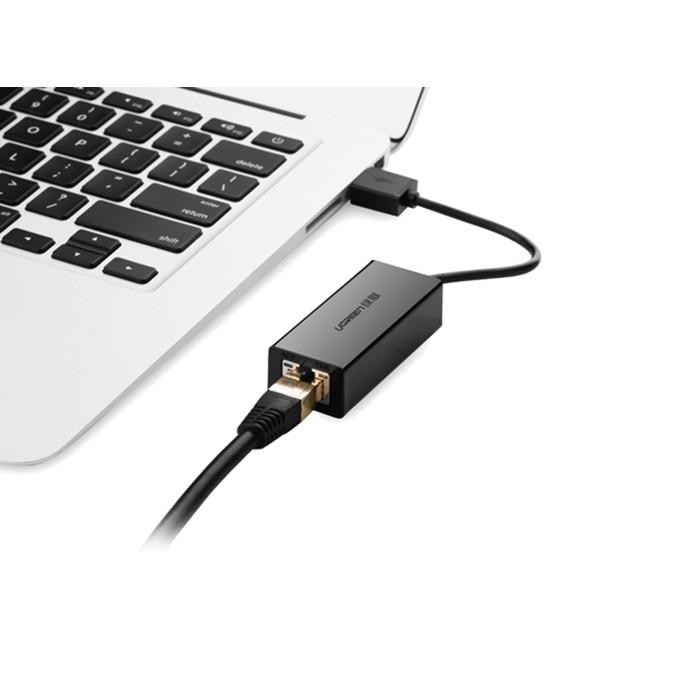 Cáp USB to Lan 2.0 cho Macbook, pc, laptop hỗ trợ Ethernet 10/100 Mbps chính hãng Ugreen 20254