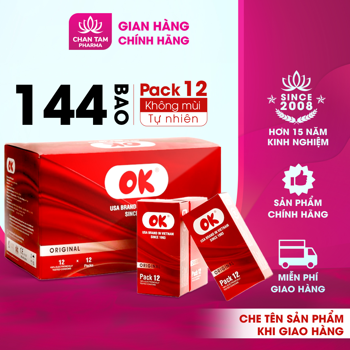 Bao cao su OK – hộp 144 cái