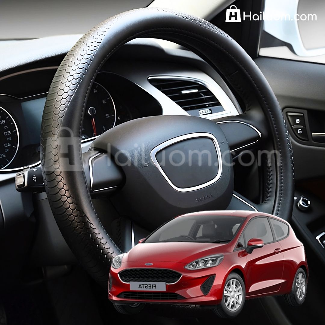 Bọc Vô Lăng ô tô cho FORD FIESTA Da Thật Họa Tiết Da Rắn Cao Cấp