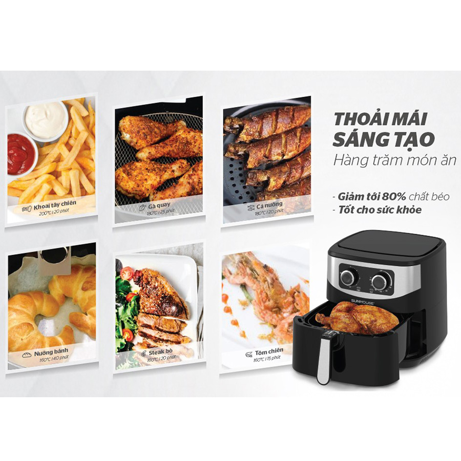 Nồi Chiên Không Dầu Sunhouse SHD4062 - Hàng Chính Hãng