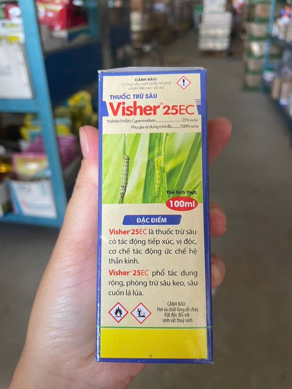 Thuốc trừ sâu Visher 25EC (100ml) trừ sâu phổ rộng sâu tơ, sâu cuốn lá, sâu xanh, sâu keo