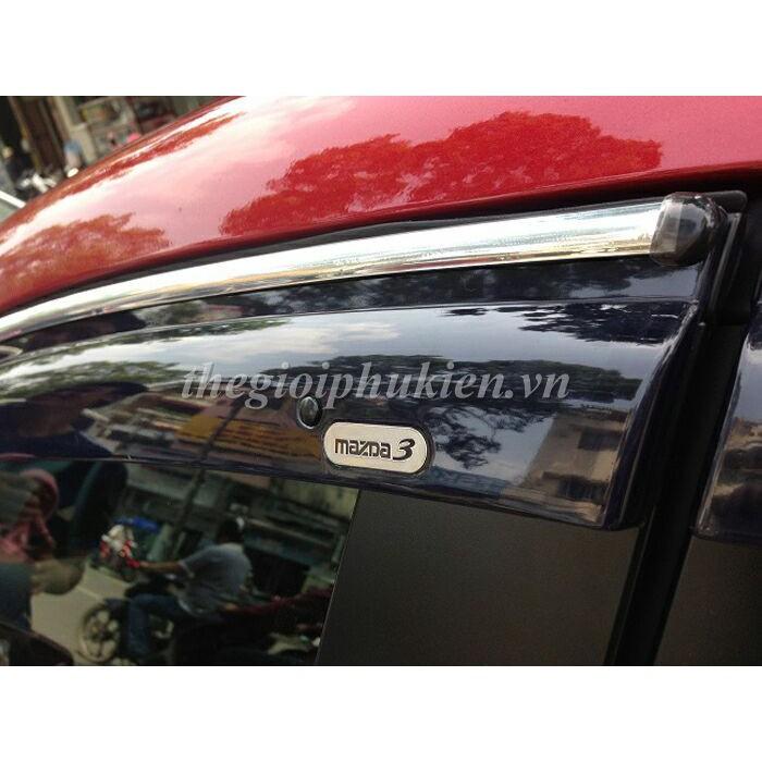 Bộ vè che mưa Mazda 3 viền INOX cao cấp