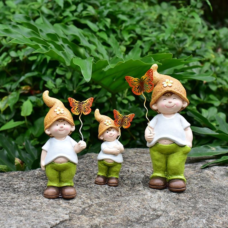 Set 3 búp bê gốm sứ cậu bé hở rốn dễ thương