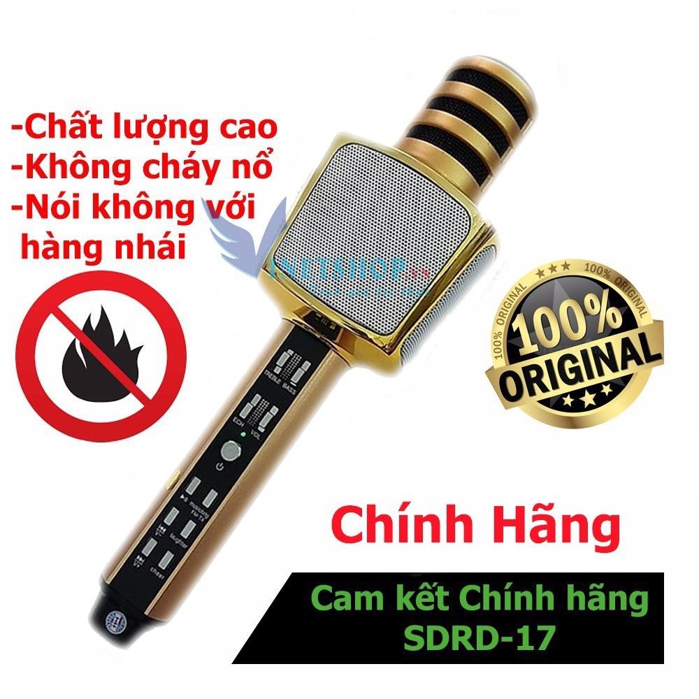 Micro karaoke bluetooth SD-17 mic cầm tay không dây đa năng kiêm loa dự phòng, thu âm giọng hát