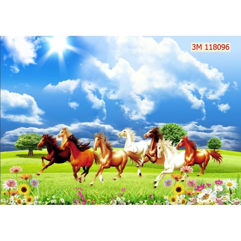 Tranh dán tường 3D mã đáo thành công