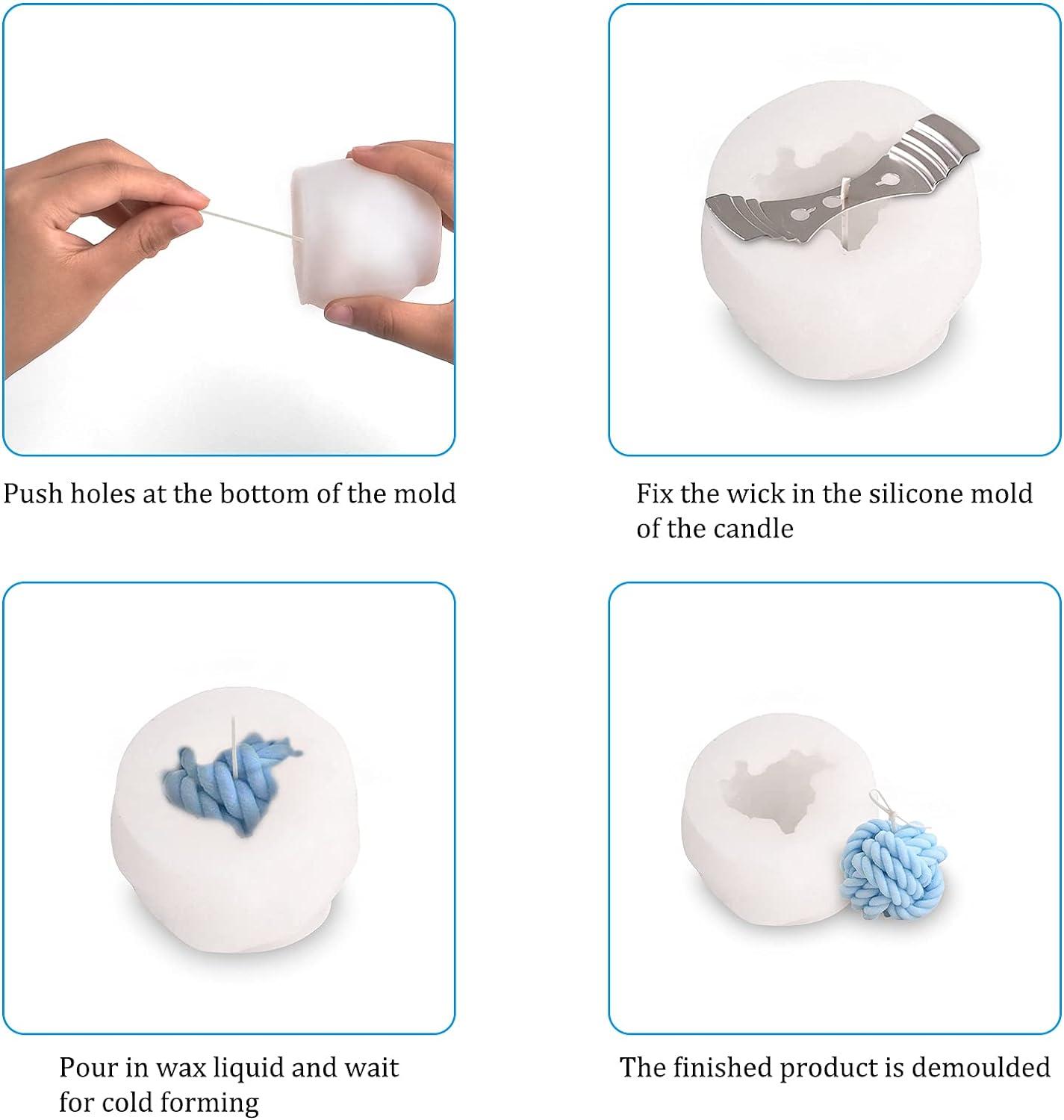 Khuôn silicon cho nến, bóng len 3D, khuôn nến sáng tạo để sản xuất nến, xà phòng, bánh, sôcôla