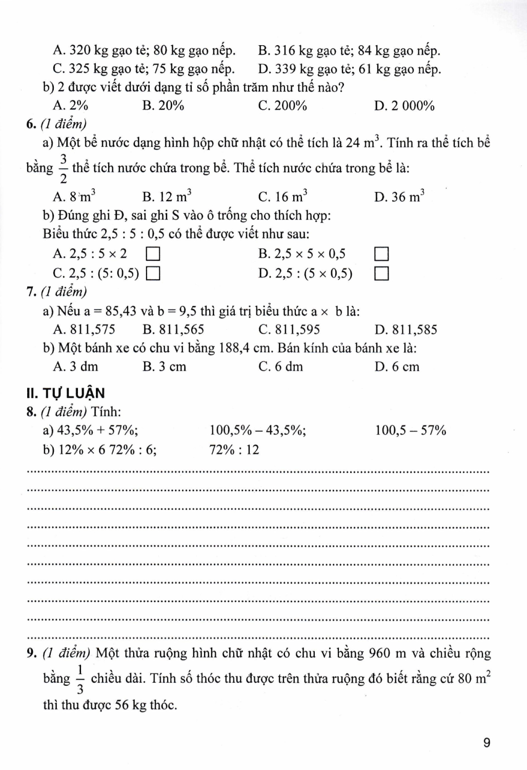 Bộ Đề Kiểm Tra Môn Toán Lớp 5 - (Dùng Kèm SGK Kết Nối Tri Thức Với Cuộc Sống) - HA
