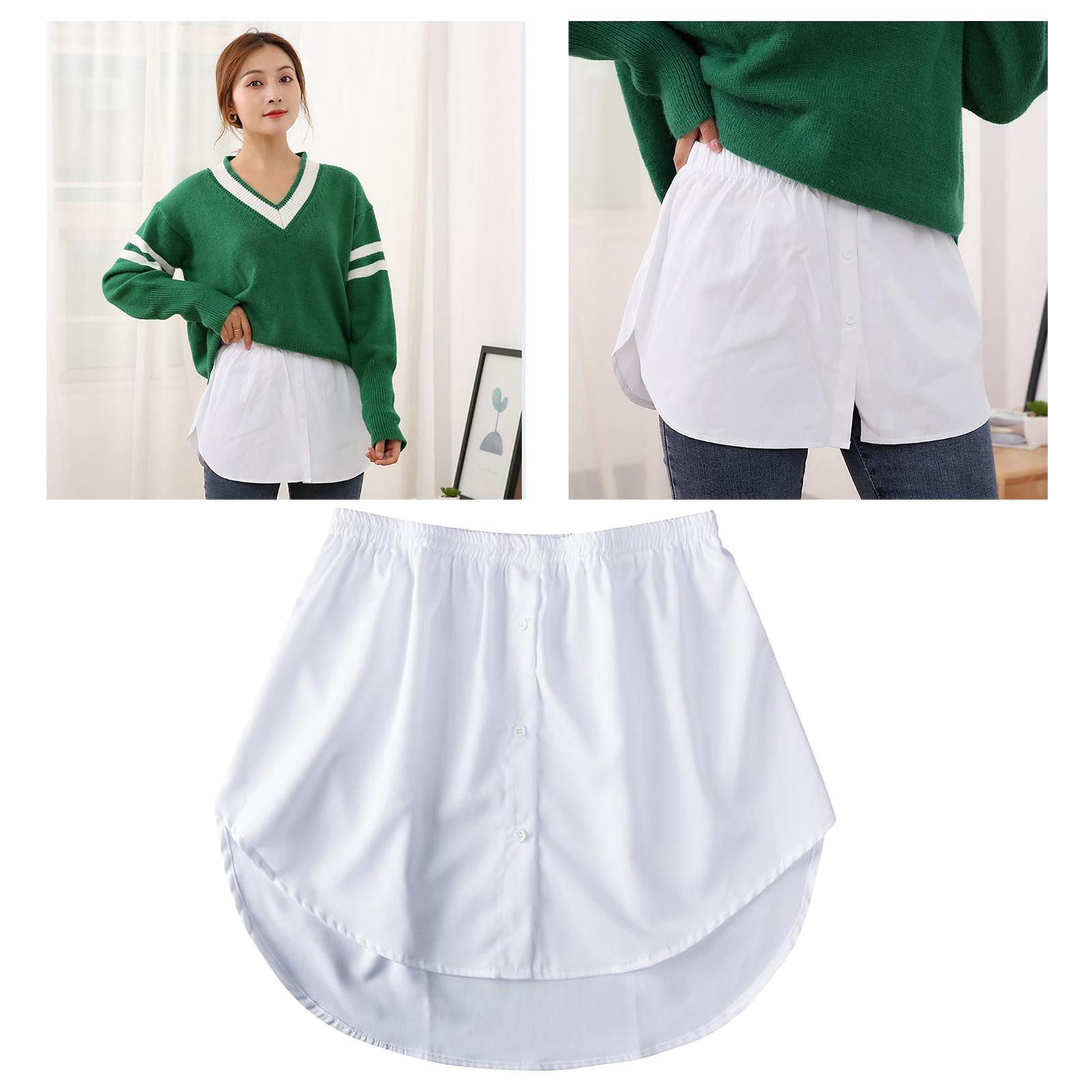Detachable Fake False Shirt Hem Down Waist Skirt Sweater Vest Sweatshirt