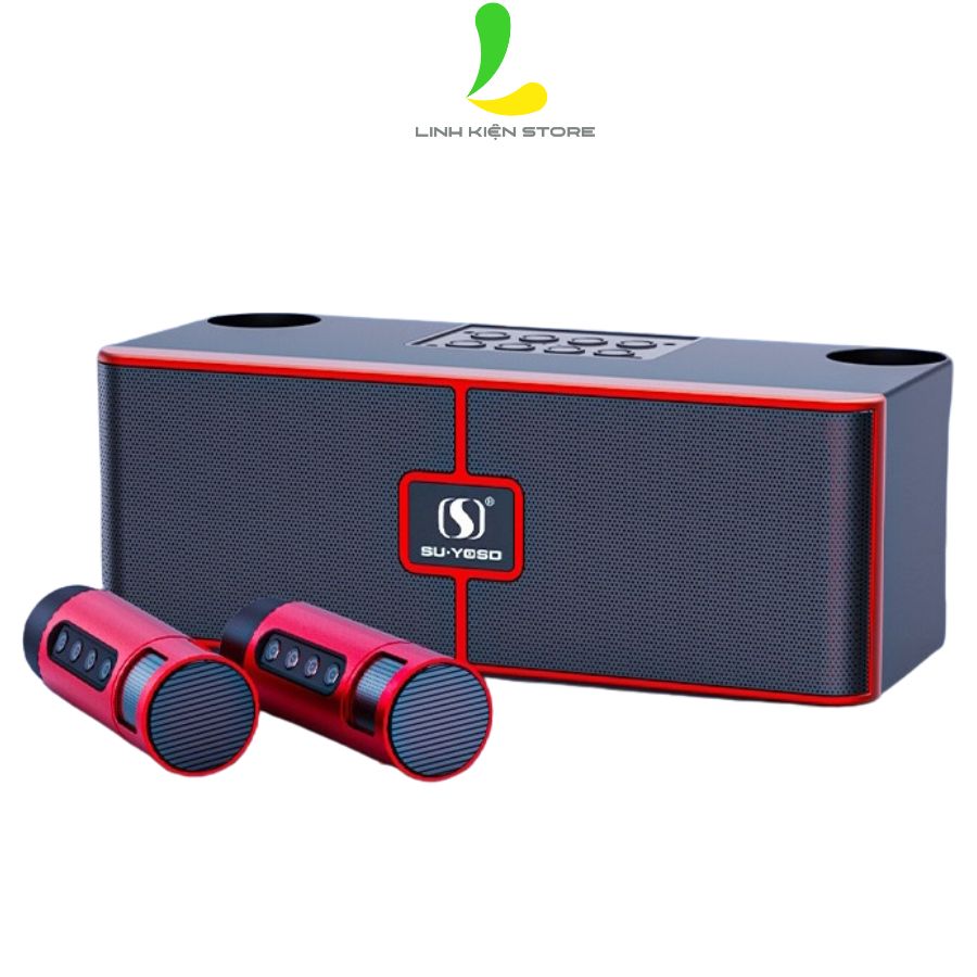 Loa Bluetooth Karaoke Su-Yosd YS204 ( YS-204 ) - Loa xách tay chất liệu nhựa ABS cao cấp, kèm micro thay đổi tone giọng thú vị - Hàng nhập khẩu