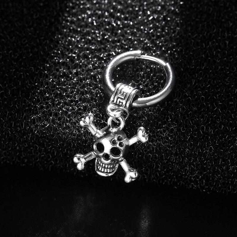 Bông tai khoen tròn đầu lâu cực chất