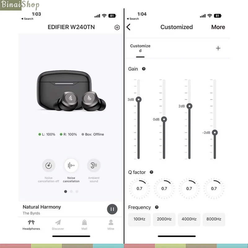 Edifier W240TN -Tai Nghe In-Ear Bluetooth 5.3, Chống Ồn Chủ Động AI DNN, Chống Nước IP55 - Hàng chính hãng