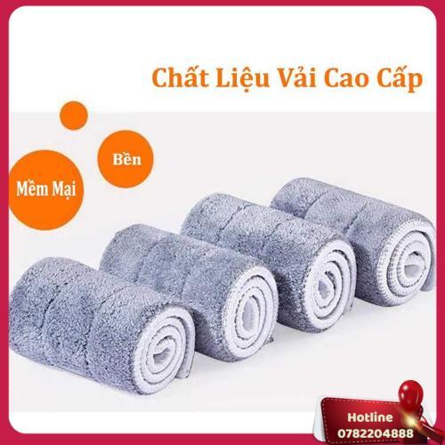 Bộ Cây Lau Nhà Thông Minh Kèm Thùng Vắt 2 Ngăn (Tặng Kèm 2 Miếng Lau) - Miễn Phí Vận Chuyển