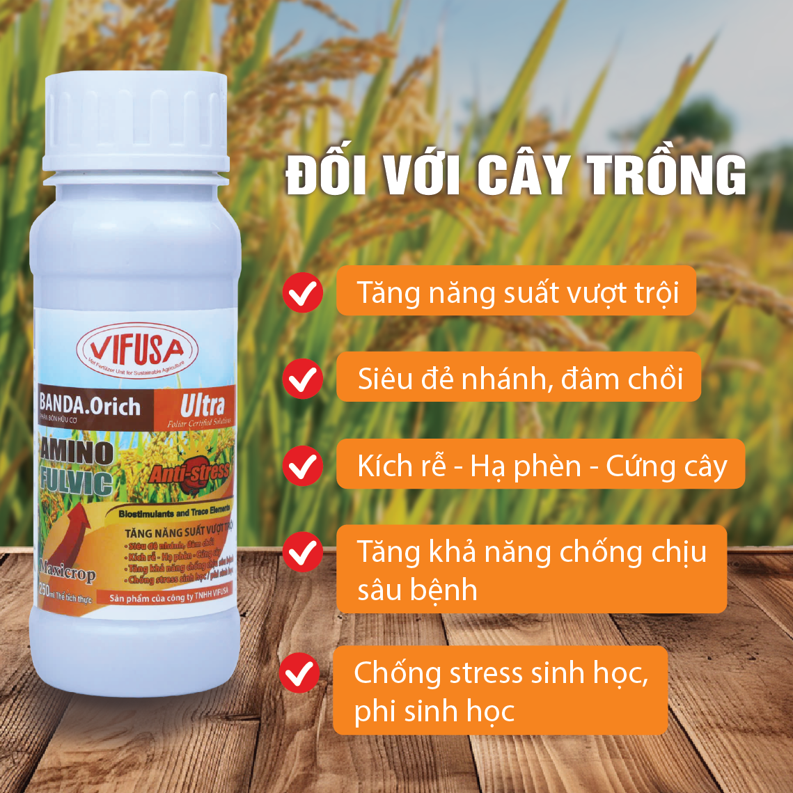 BANDA.Orich - Phân bón Amino Fulvic chai 250ml