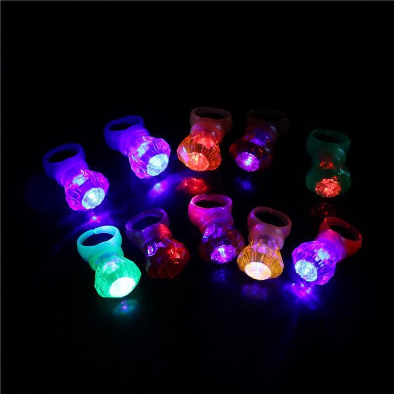 10 vòng đeo ngón tay có đèn LED phát sáng trong đêm-ảnh thật