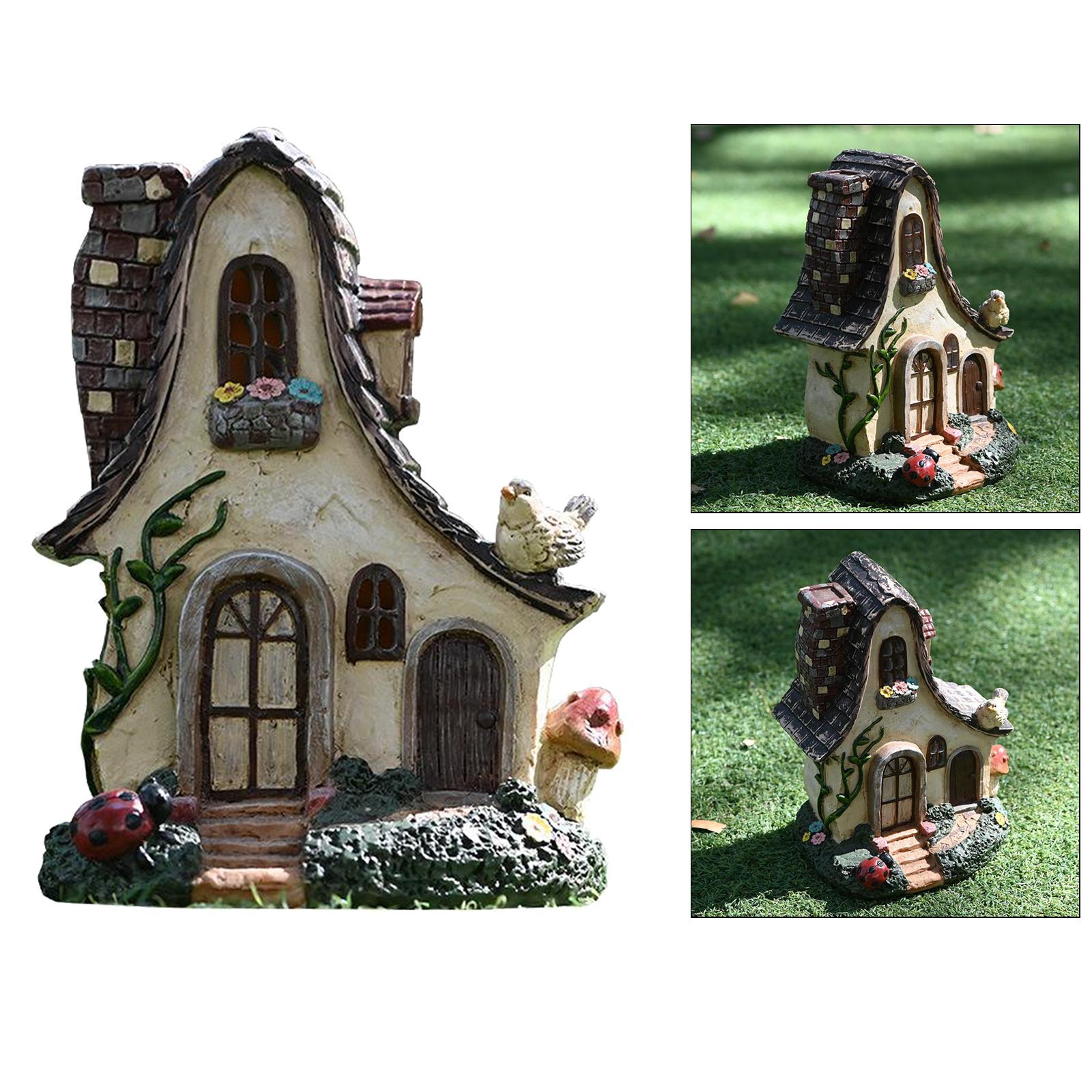 Garden or Indoor Ornament Fairy House Waterproof Resin Sculpture